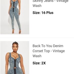 Denim Corset Top and Skinny Jeans Set